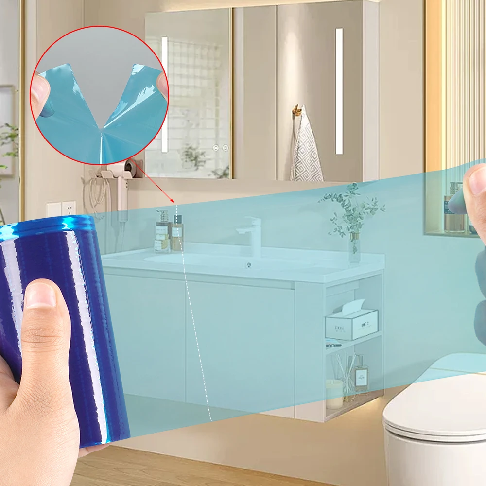 Multi Purpose Disposable Protection Film 16M X 100mm Antibacterial Waterproof Tape for Toilet Seat Hotel Travel Home Easy Tear