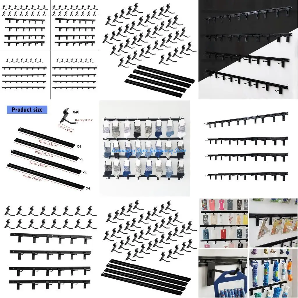 

573B Easy to Assemble Hook Shelf Metal Display Stand Jewelry Necklace Earrings Hanger Cookwares Hanging Storage