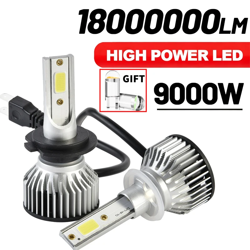 

H7 LED H11 H4 Hi/Lo H1 H3 HB3 HB4 HIR2 9005 9006 9012 Car Headlight Bulbs 6000K COB C37 Car Lights 18000000LM 900W 12V Turbo Fan