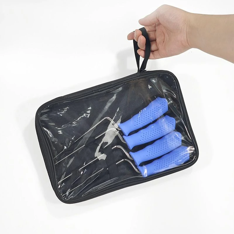 مجموعة أدوات يدوية للبناء - مجرفة توجيه مكونة من 4 قطع، مجرفة قياس الإشارة، مؤشر وضع الطوب من الفولاذ المقاوم للصدأ مع حقيبة تخزين - A27R #5