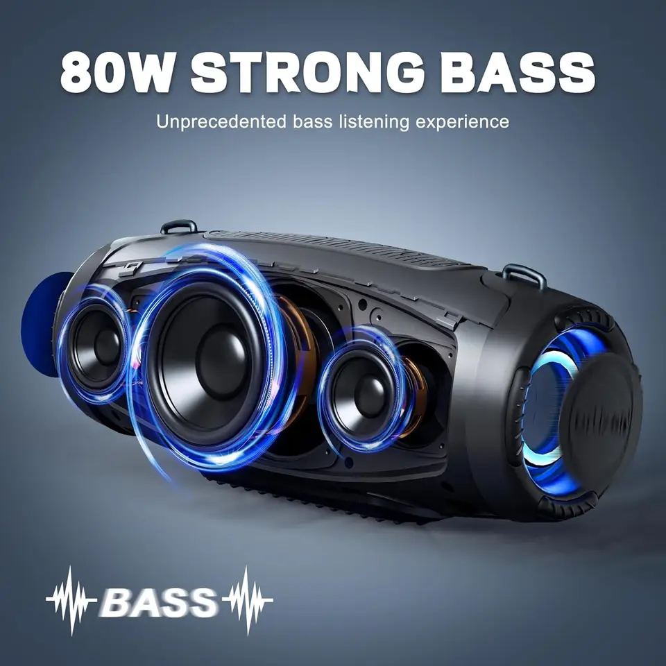 Ortizan Altavoz Bluetooth M10 Partybox De 100W Con IPX7, Luces LED, Pro EQ Y DSP - Boombox Portátil