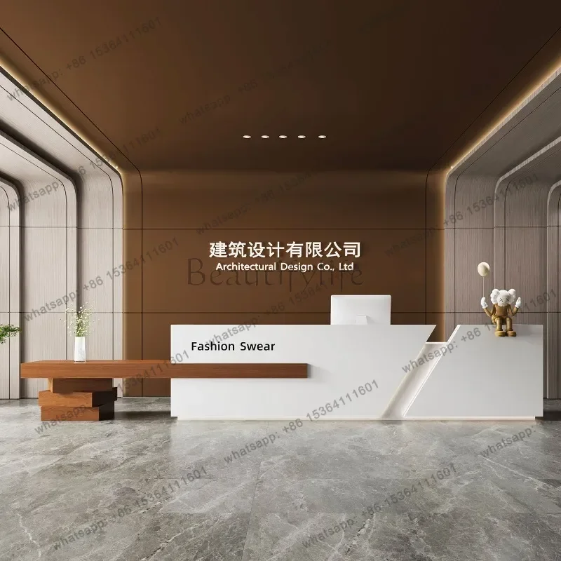 PG Simple Aesthetic Reception Desks Beauty Luxury Salon Unique Wood Reception Desks Modern Restaurant Scrivania Lounge Furniture