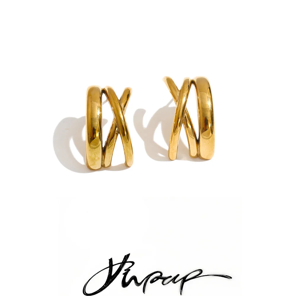 Yhpup Stainless Steel C Shape Geometric Huggie Earrings Distinctive Daily Versatile Trending Simple Jewelry New