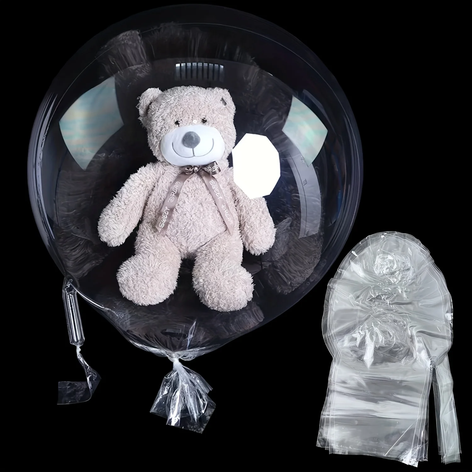 Image of 5/10 Stück transparente Wellenballons mit breiter Öffnung, Geschenkverpackung für Hochzeit, Geburtstagsparty-Dekoration (ohne Inhalt)