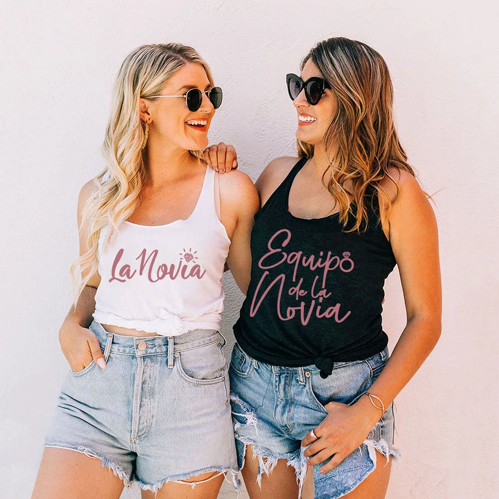 Bachelorette Hen Party Tank Top La Novia Tribu De La Novia Bride Bride Tribe Wedding Shirts Bachelorette Party Favor Gift Tanks