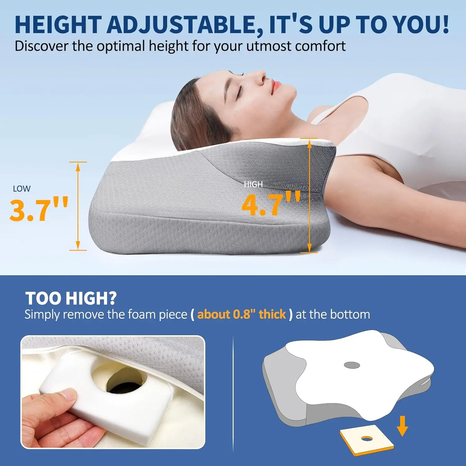 Cervical Pillow for Neck  Shoulder Pain Relief Sleeping Ergonomic Memory Foam Pillow Orthopedic Neck Support Pillows