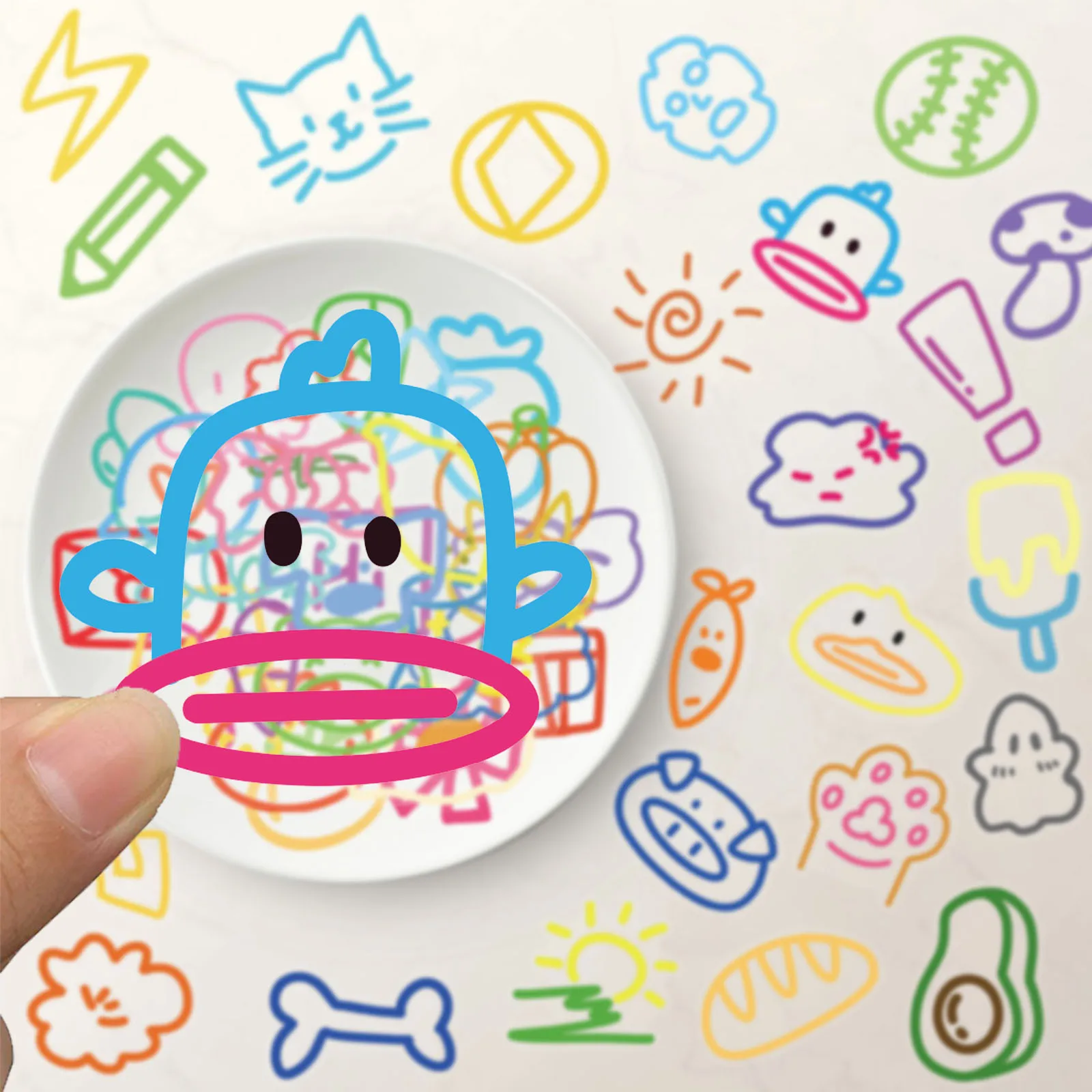 60 قطعة من ملصقات العناصر الشفافة المصنوعة من مادة PET النقية والطازجة #2