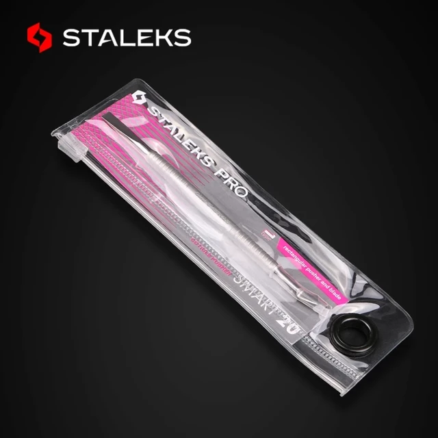 1pc STALEKS PRO PS-20-1 Manicure matowy podwójna głowica antypoślizgowa martwa skóra Push nie boli paznokcie złuszczający Pusher narzędzie do zdobienia paznokci