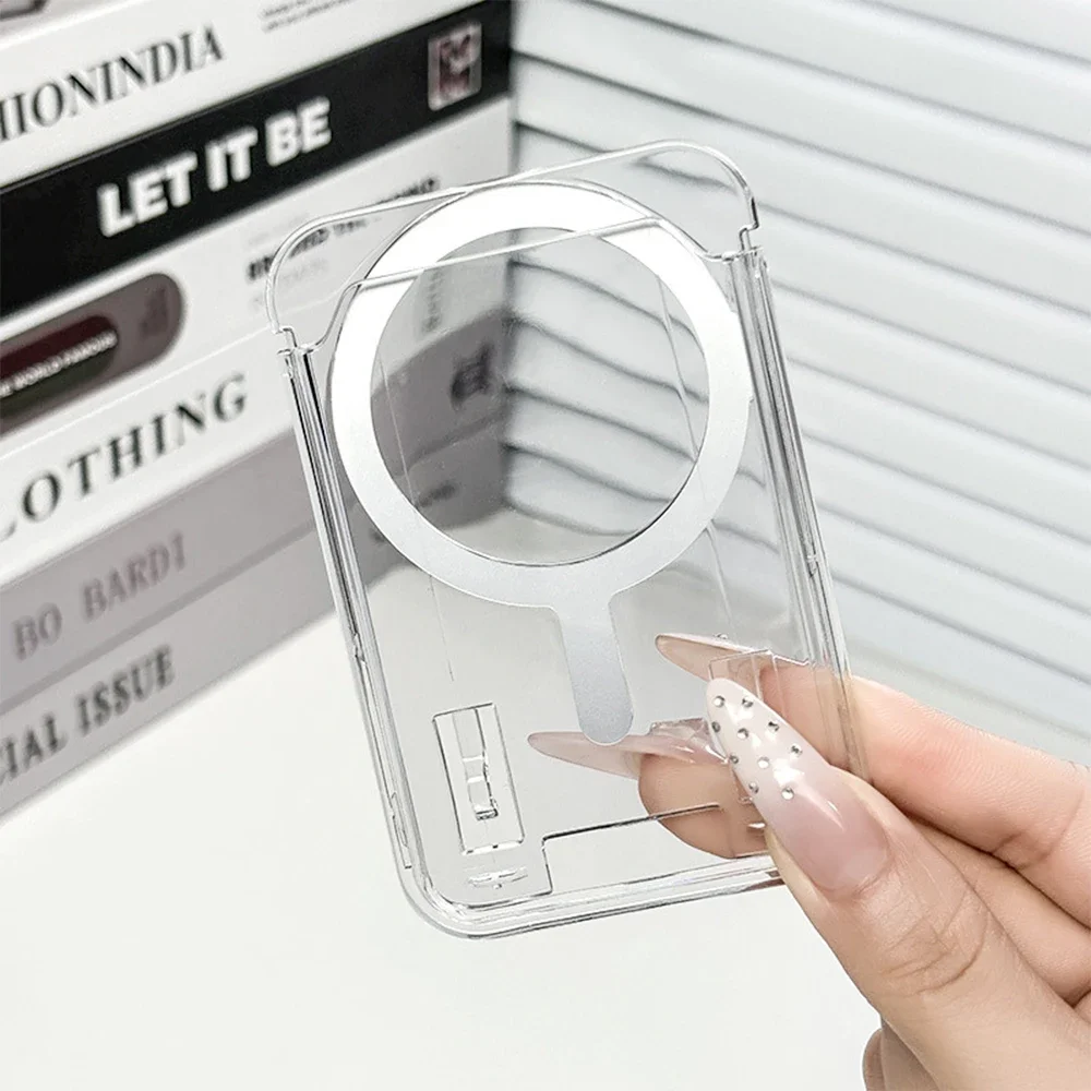 1 Magsafe transparent acrylic card bag suitable for lPhone 17 Air 16 Pro Max magnetic shell accessories