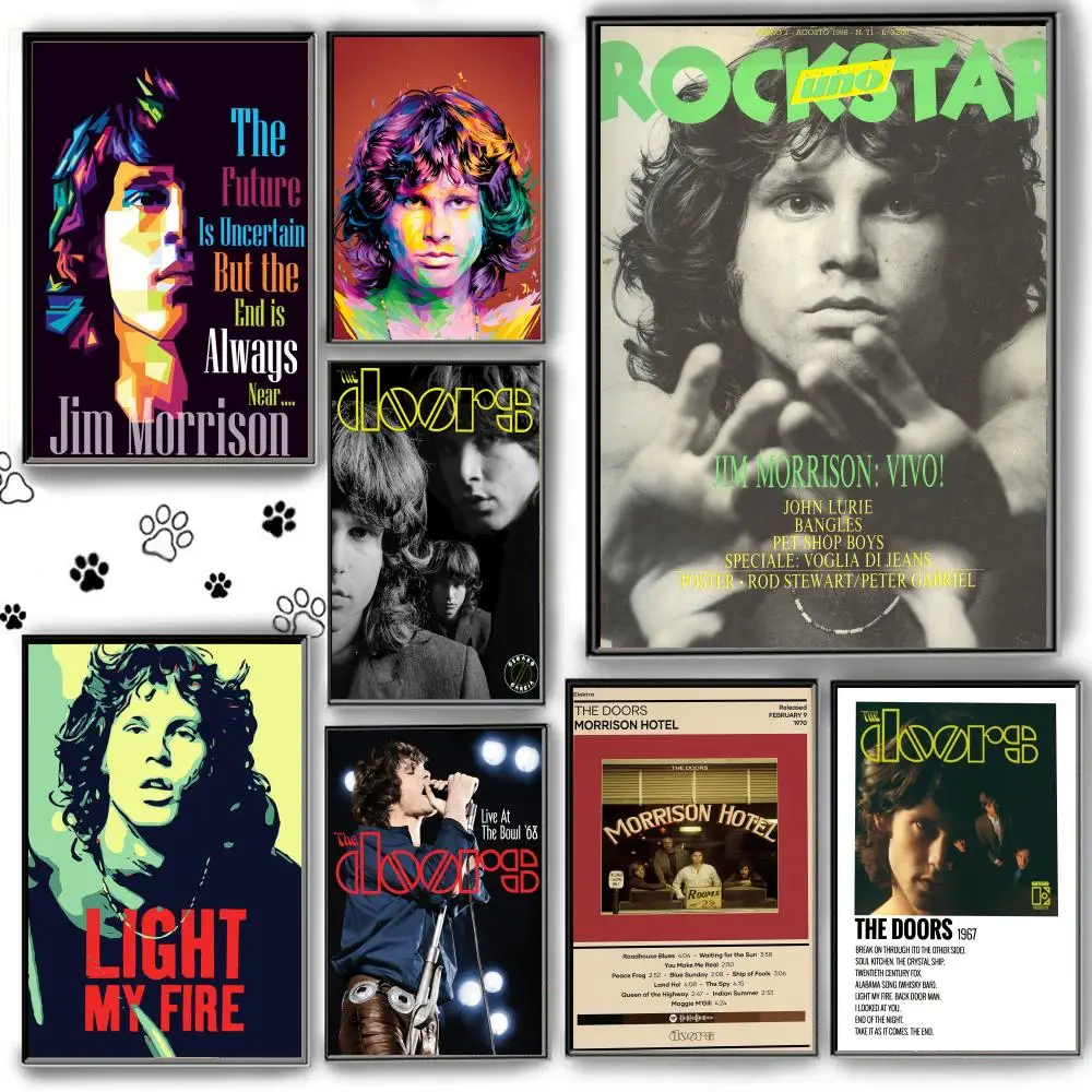 Poster Self Adhesive HD PVC Wall Art - Waterproof & Stain Proof For Home Office The Doors Jim Morrison