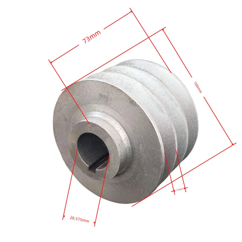 Stable Running 3AB Groove Pulley OD100mm Dual Bore 25.4&28.575 For Sand Extraction Puff Equipment Repair Parts