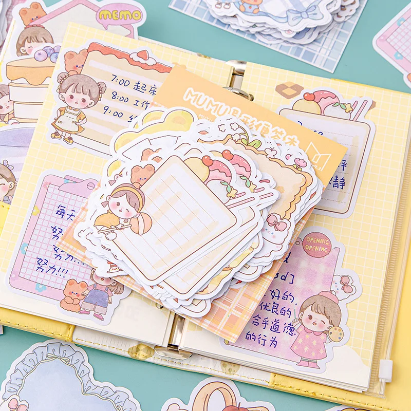 South Korea wind cute girl\'s note book 100 pieces into sticky memo message book hand account decoration