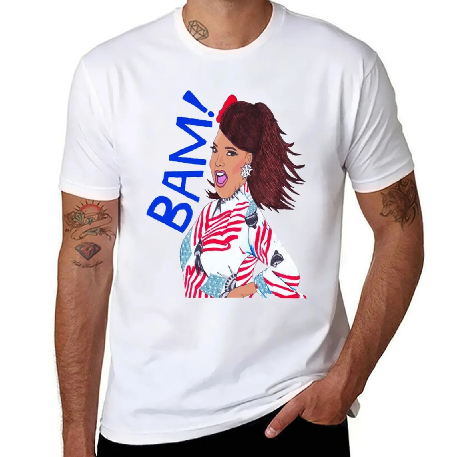 ¡Alexis Mateo BAM! Camiseta para hombre, camisetas ajustadas para hombre, camiseta de marca de lujo de alta calidad