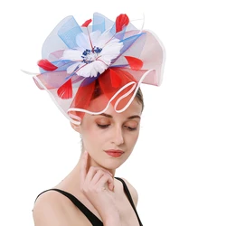 Deluxe Flower Hairnet Fashion Hair Hoops Mesh Fascinators Headpieces Perfect Headdress Hair Accessories Bride Headband Female