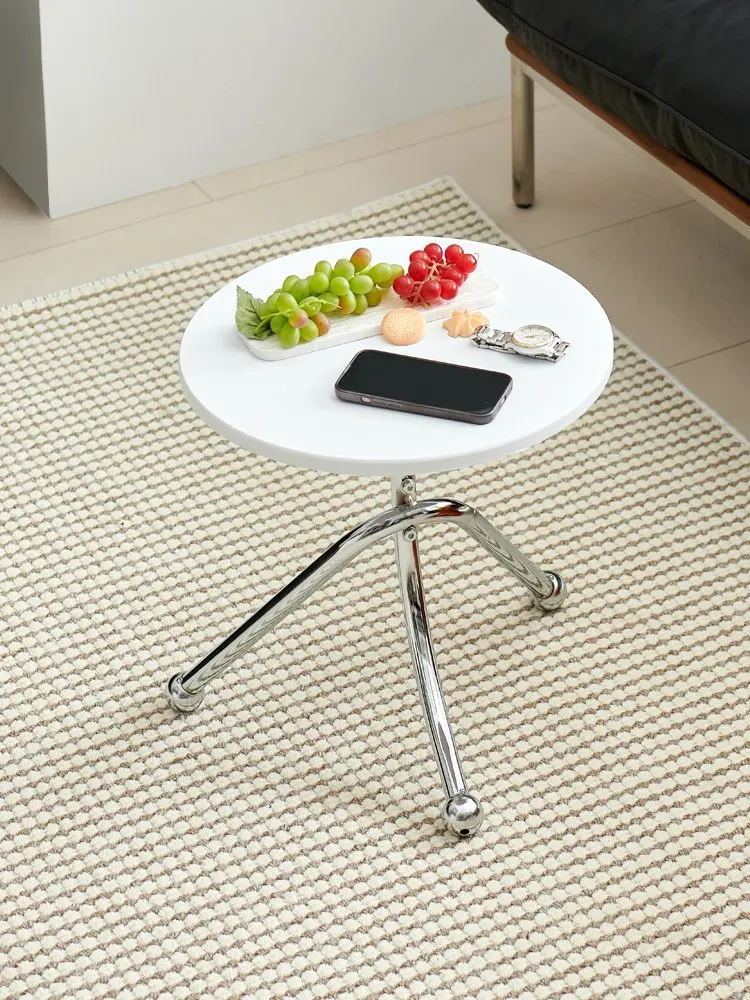 & Simple Antique Style Iron Side Table with Artificial Board Top for Living Room Bedroom Balcony-Small Bedside Corner Tea Table - view 2