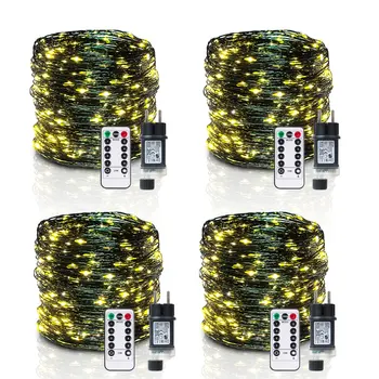 100m LED-lichtslinger Groene draad Kerstverlichting Kerstslinger voor buitenhuis Kerstmis Nieuwjaar Boom Straatfeestdecoratie