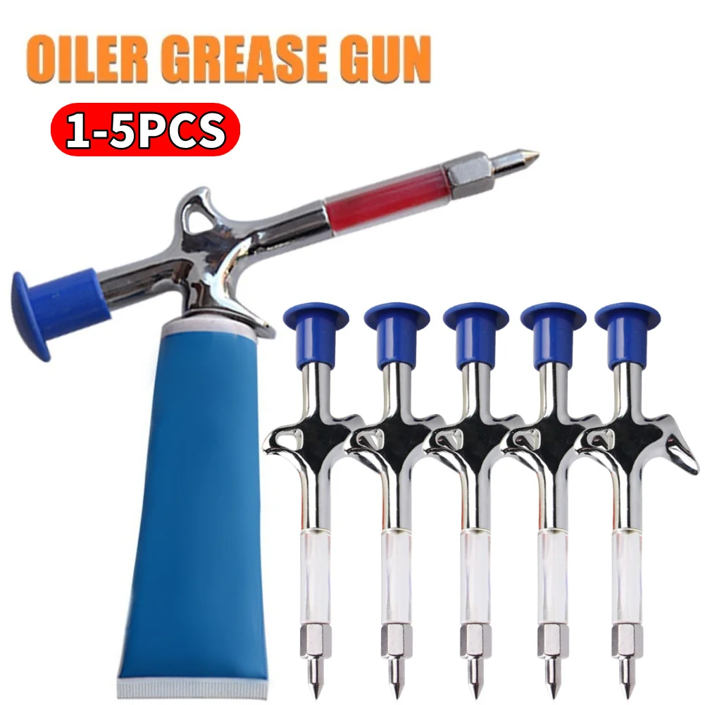 1-5PCS Bicycle Aluminum Grease Gun Aluminum Alloy MTB Bike Bearing Hub Grease Syringe Bicycle Oil Lubricant Cycling Accessories