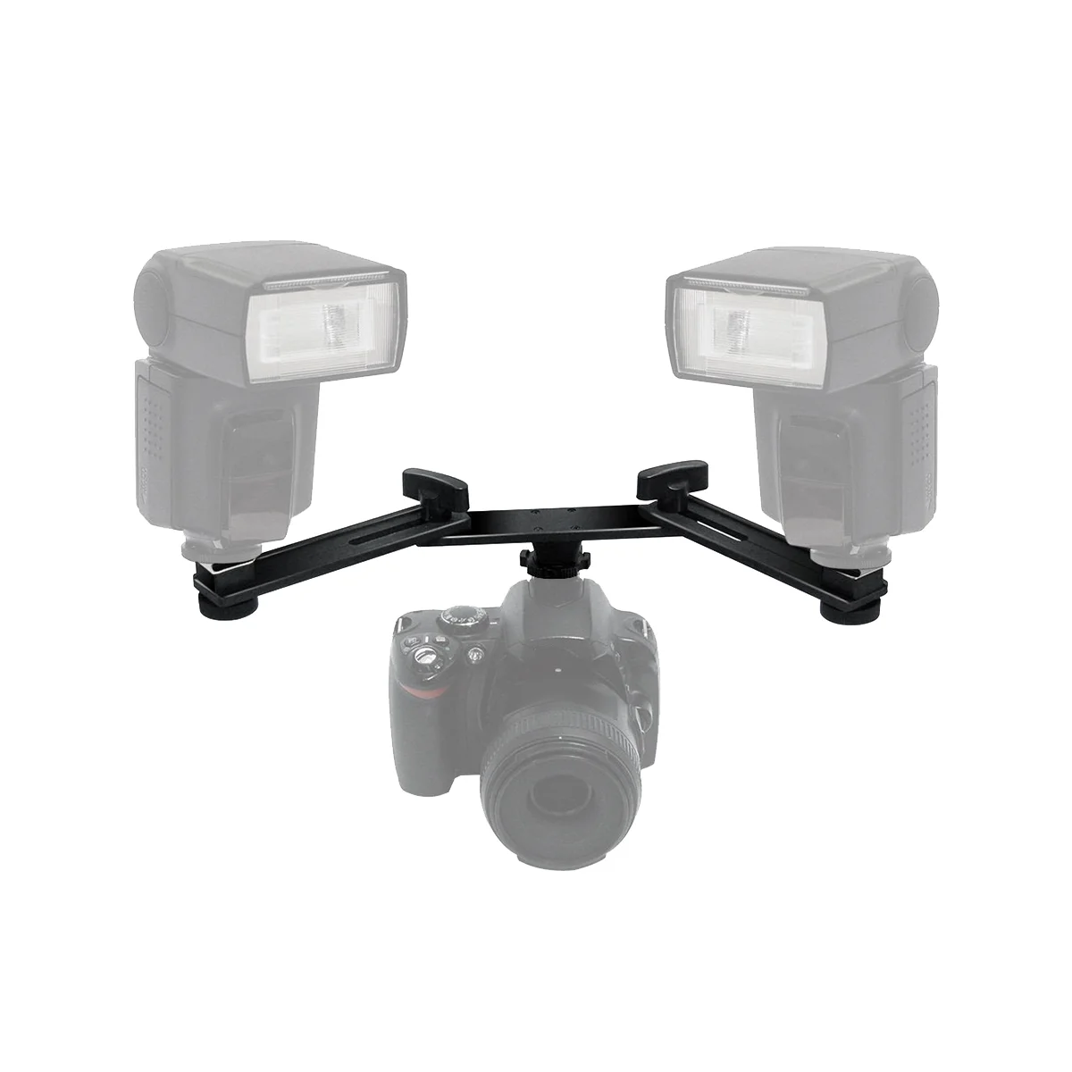 카메라 비디오용 더블 핫 슈 장착 브래킷, 트윈 스피드 라이트 플래시 거치대 스탠드, DSLR 카메라 매크로용
