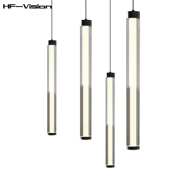 

Postmodern MInimalist clear Glass Tube Ceiling Pendant Lighting,Art Decorations Home Hanging Lamp Bedside Bedroom Dining Room