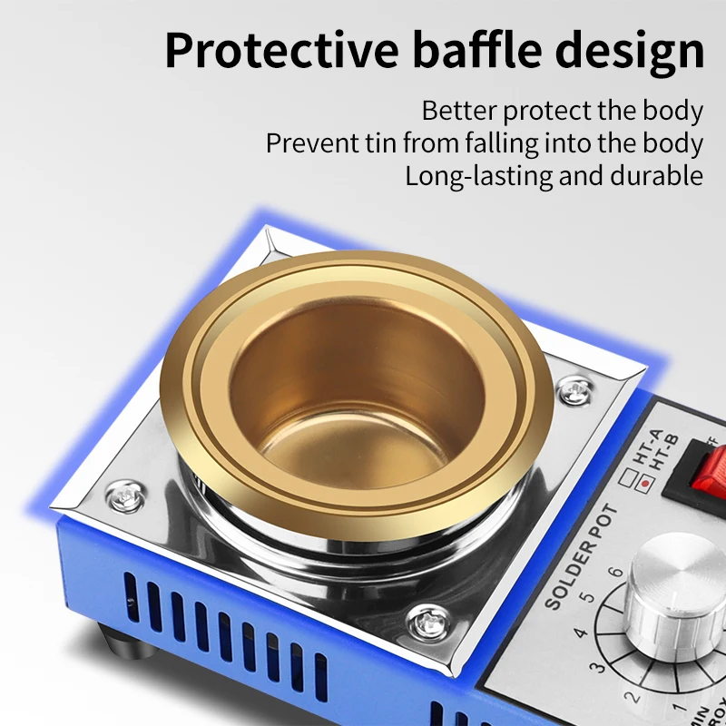 LUXIANZI 220 فولت 300 واط/500 واط المحمولة لحام وعاء القصدير فرن صهر يده قابل للتعديل التحكم في درجة الحرارة ديسولديرينغ حمام أداة