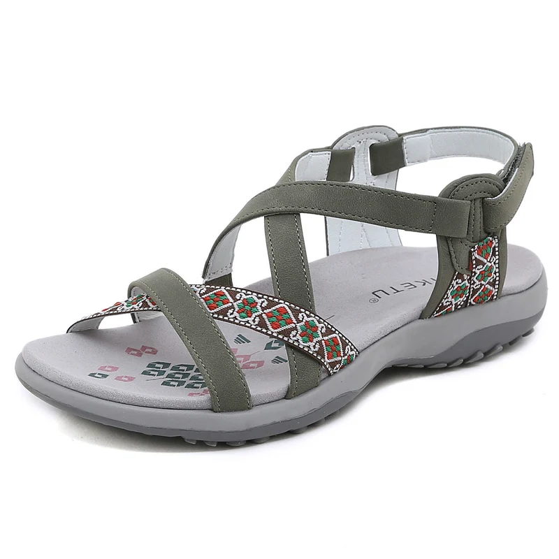 Bohemian Sport Sandals Comfortable Walking Shoes with Arch Support Casual Summer Beach Sandals for Women