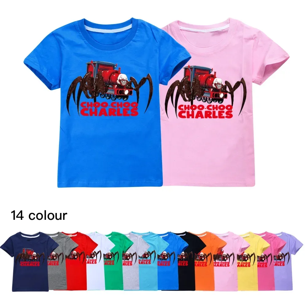 

Summer Children T-Shirt Choo Charles Plush Kids Clothes Casual Tops Toddler Boys Girls Cotton Short-sleeve Tees T-shirt2185