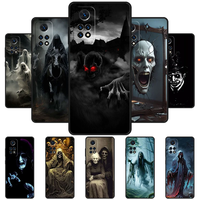 Halloween Scary Monster Phone Case For Redmi Note 11 EPro 11S 10T 9S Promax 8 Pro Xiaomi Mi 11 12X 12S Ultra Cover