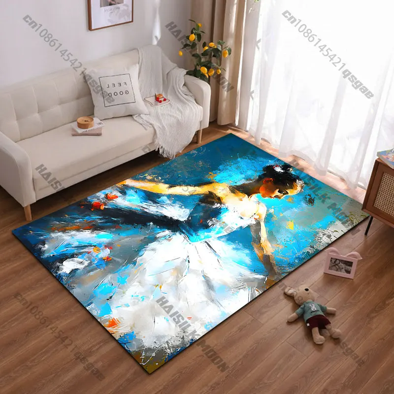 Elegant ballet dancer in motion carpet Yoga living room room decor children's crawling mat doormat area rug games mat