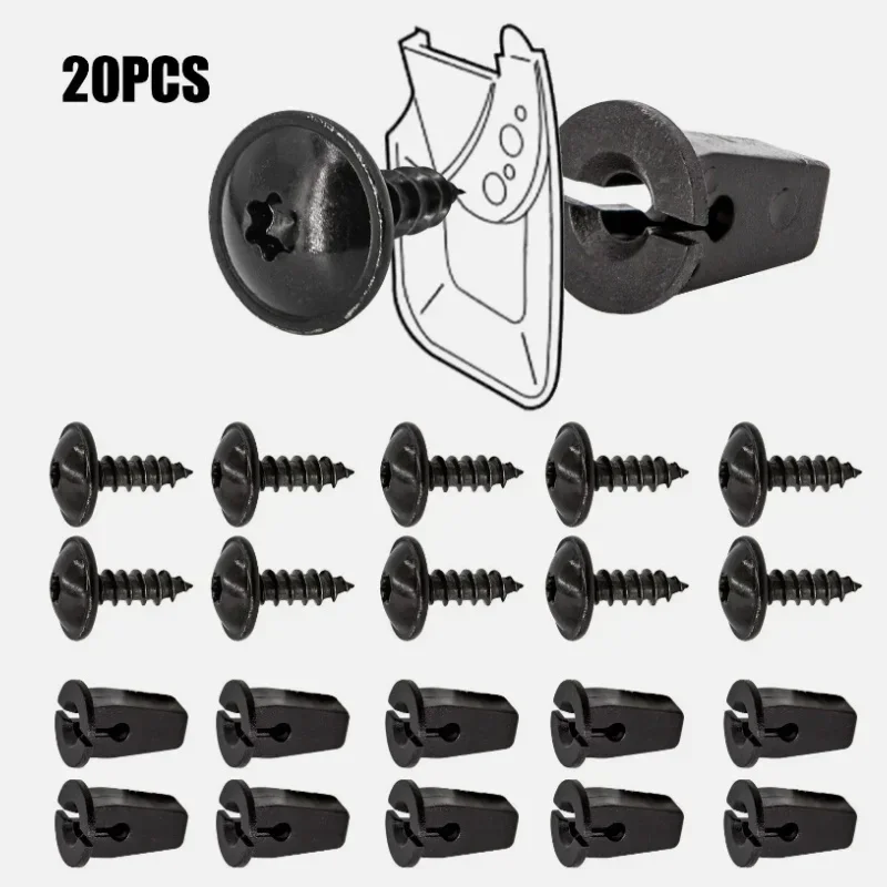 20PCS Clips for Engine Cover Undertray Splashguard Wheel Arch Torx Screw Retainer Fastener Clips Bolt Universal for VW Audi Seat