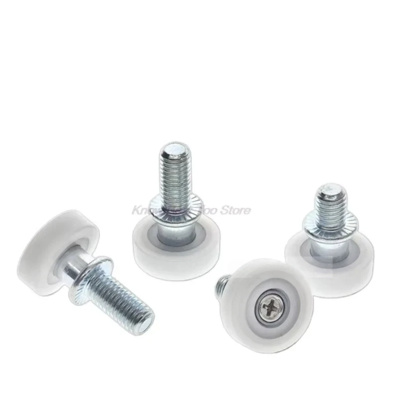 4pcs M6 M8 Screws Threaded Bearings Pulleys Guide Wheels Haier and Midea Refrigerator and Freezer Drawer Flat Wheels
