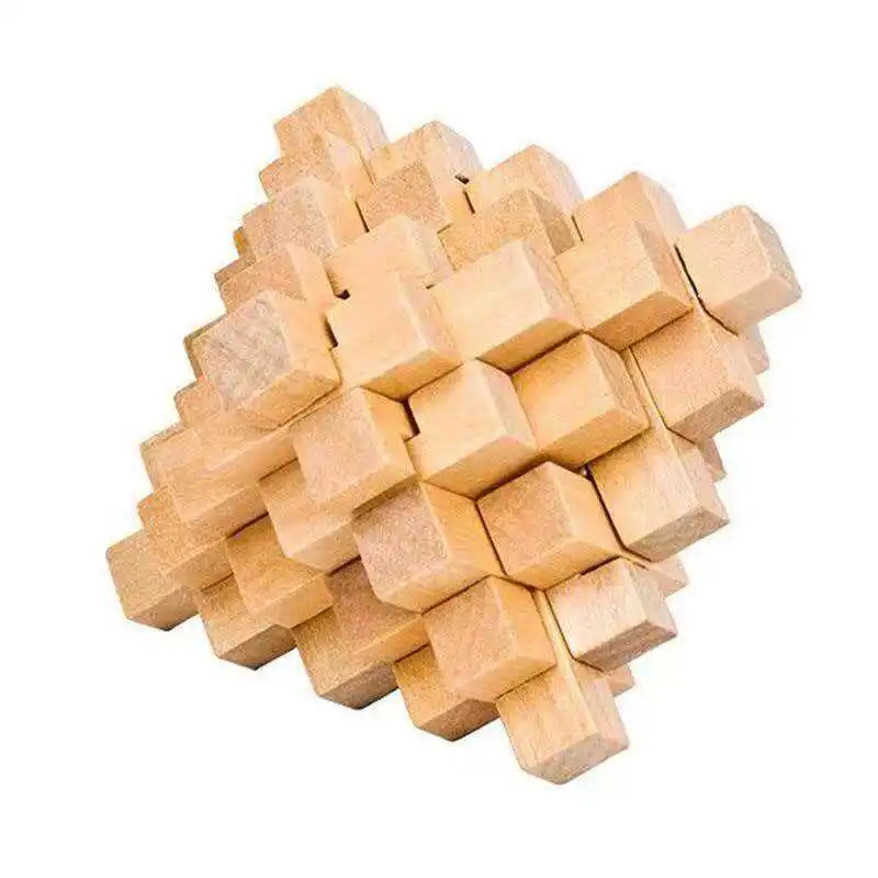 Difficult LuBan Lock Pineapple Shaped Wooden Brain Teaser Puzzles For Kids Adults Educational Mind Toys IQ Challenge Gifts view 5