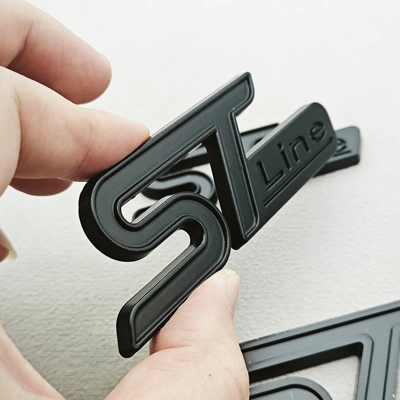 ثلاثية الأبعاد سيارة معدنية التصميم شعار STLine ST الخلفي الجذع شارة الجبهة مصبغة شعار لفورد فوكس فييستا مونديو الهروب الملحقات الخارجية #5