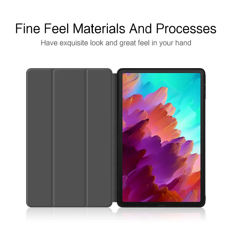 For Lenovo Xiaoxin Pad Pro 12.7 Case Tri-Folding PU Leather Soft Back Stand Cover for Lenovo Tab P12 Case 12 7 12.7 inch 2023