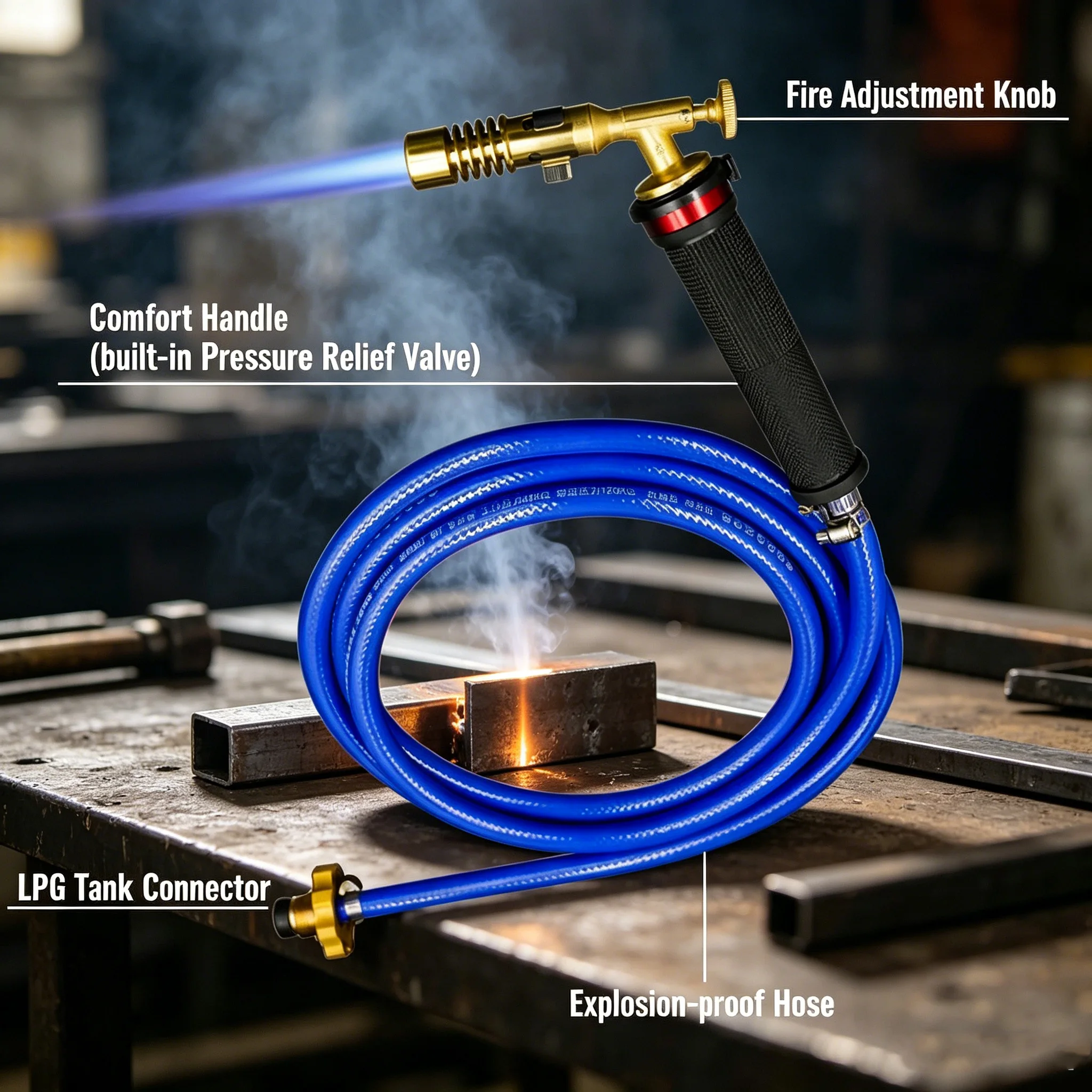 

2.5m Flame Welding Torch Copper Aluminum Soldering Tool Liquefied Propane Gas Torch For Precious Metal Melting Gas Torch Blower