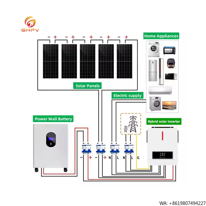 Complete 10Kw Hybrid Inverter 5KW 8KW 50KW on Off Grid with Solar Panels Kit and Batteries Full Package Power System for Home