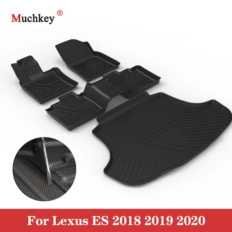 

For Lexus ES 2018 2019 2020 Rubber Car Floor Mats Trunk Mat Waterproof Non-Slip Fully Surrounded Floor Refit Car Accessories