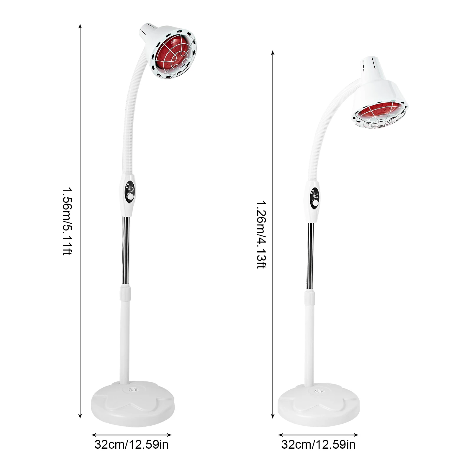 275W IR Infrared Red Heat Therapy Light Therapeutic Lamp Floor Stand Lamp Pain Relief Therapeutic Therapy Lamp 110V