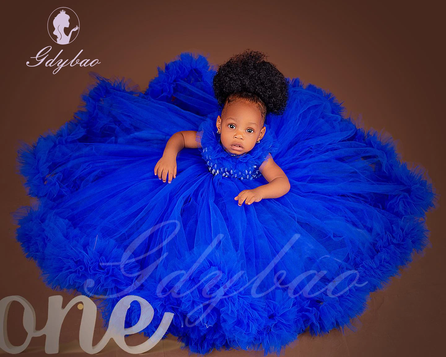 Royal Blue Flower Girl Dress For Wedding Pleated Tulle Sleeveless Puffy Baby Kids Birthday Party Ball First Communion Gowns