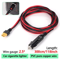 14AWG Car Cigarette Lighter to XT60 Charging Cable 20A Insurance Car Charger Adapter Cable Car To Solar Generator 3M
