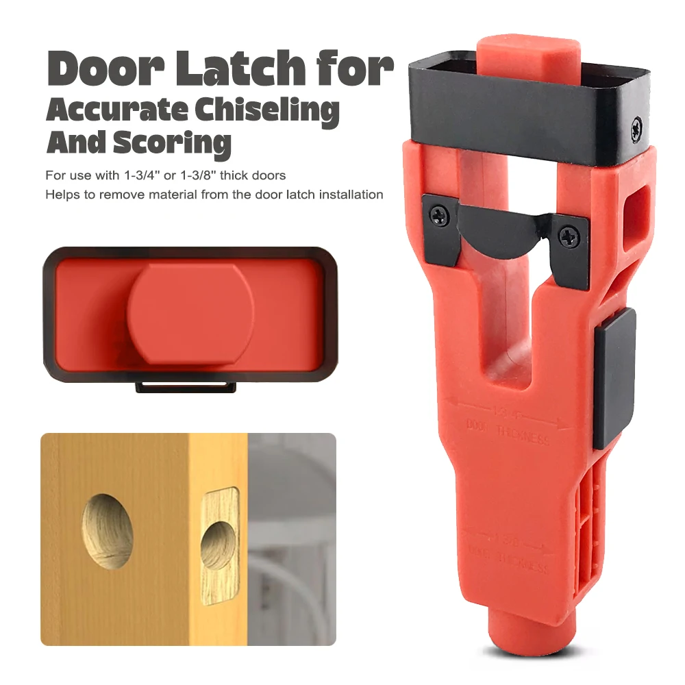 

Orange Mortise Lock Jig Set – 2-in-1 Door Latch Installation Template with Drill Guide for Cabinet Hardware Woodworking