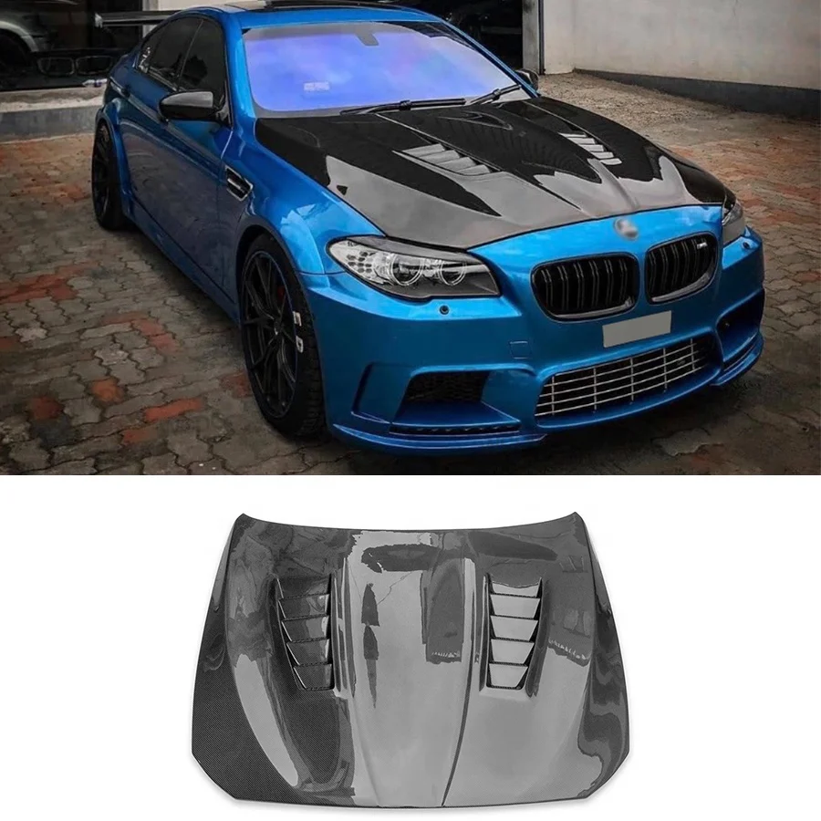 

F10 M5 Carbon Fiber Front Hood for Bmw F10 F18 M5 550 535 528 2011-2017 V Style Front Engine Hood Bonnet Air Vent Cover Bodykit