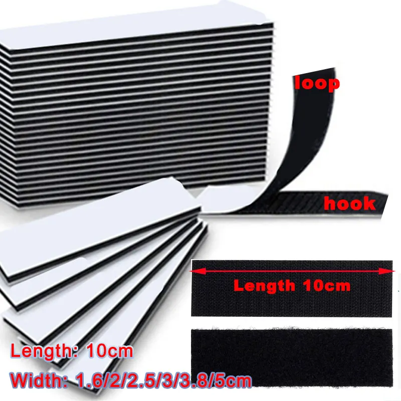 Picture 4: 5Pairs Self Adhesive Square Hook and Loop Strips Double Sided Mounting Tape Strong Sticky Back Fasteners Tape for Home 16-50mm