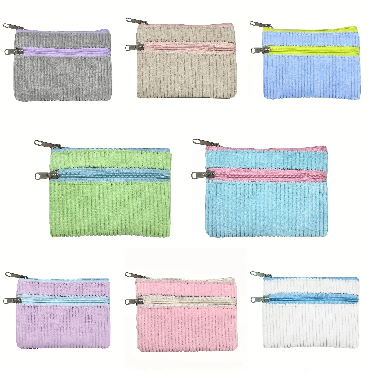 سروال قصير متعدد الألوان حقيبة تغيير صغيرة حقيبة مفاتيح حقيبة بطاقات محمولة رأس سحاب معدني صغير #3