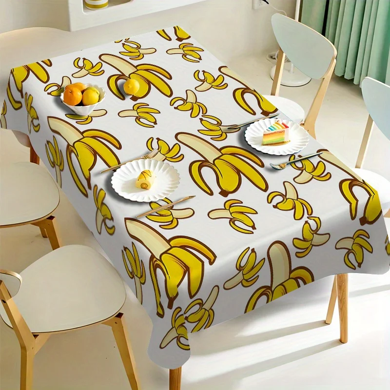 

Tablecloth Banana Paradise Bright Yellow Cartoon Banana Pattern Tablecloth Polyester Fabric Dining Table Cover for Family Gatherings Picnics Barbecues Indoor Outdoor Use Durable Machine Washable Easy Clean Home Kitchen Party Decoration