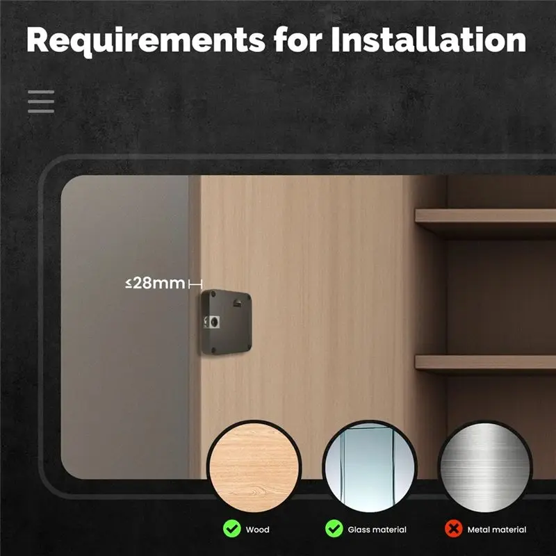 B27B Tuya Bluetooth Smart Wood Cabinet Lock App Remote Control Monitoring Keyless IC Card Unlock Door Locker Furniture Drawer