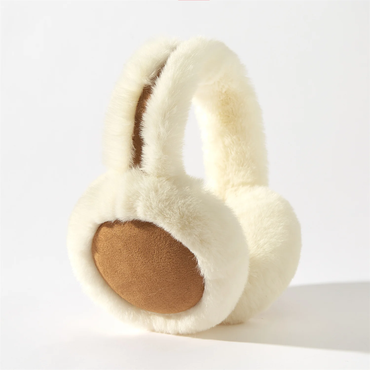 Кофейные пушистые мягкие наушники, популярные модные мужские и женские наушники, высококачественные наушники из искусственного кроличьего меха, зимние аксессуары