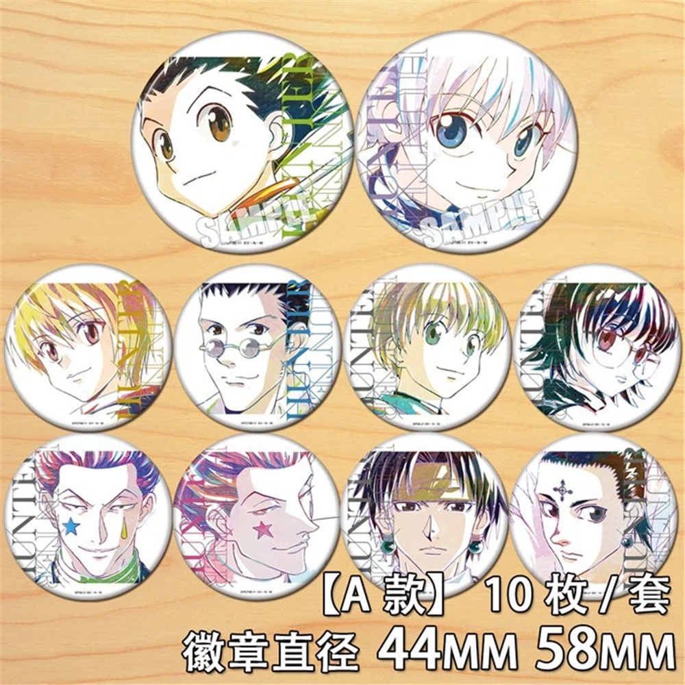 58mm Anime HUNTER×HUNTER Feitan Pōtoo Nephelpito GON·FREECSS Chrollo Lucilfer Cosplay COSTUME Badge Pin SPTE Tinplate Brooch