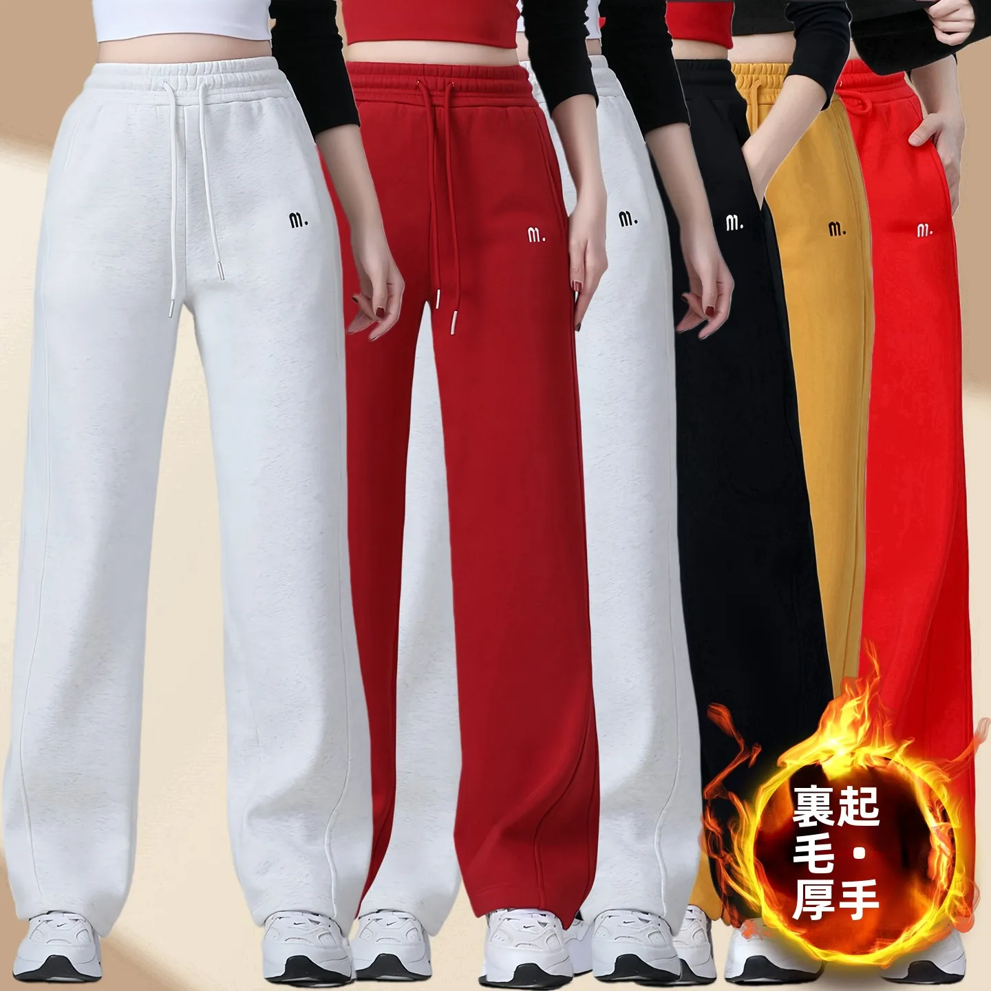 pantaloni-sportivi-in-pile-spesso-da-donna-autunno-inverno-gamba-dritta-per-danza-e-tempo-libero-multicolore