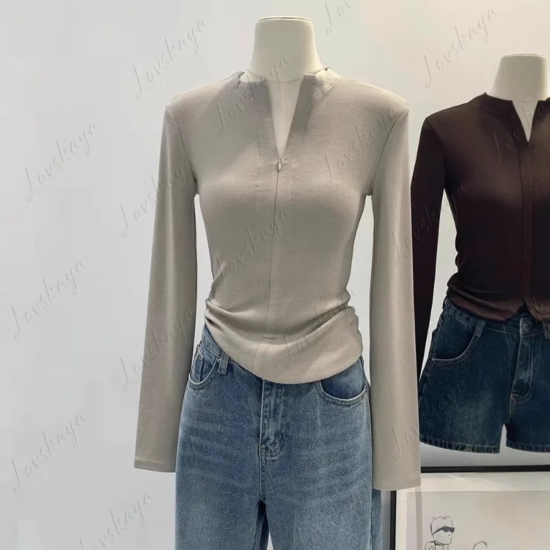 New Early Spring Niche Slim-fit Bottoming Shirt for Women's Autumn and Winter Explosion with Long Sleeves Inside
