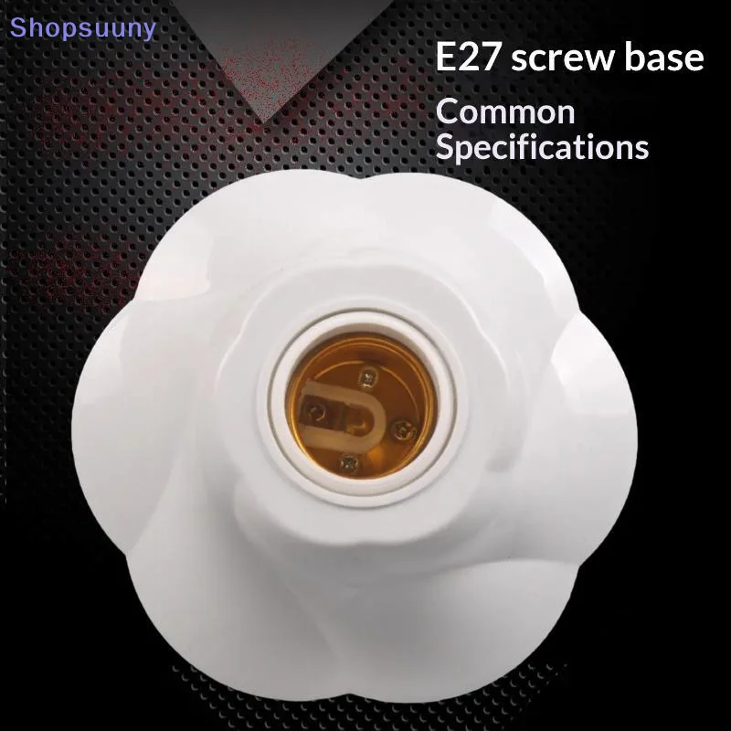 [SU]E27 Rose Shaped Pendant Lamp Holder Minimalist White Fixed Base Socket Base Ceiling Wall Light Base Holder[SU]